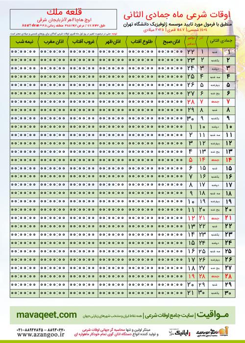 پیش نمایش فایل تصویری اوقات شرعی