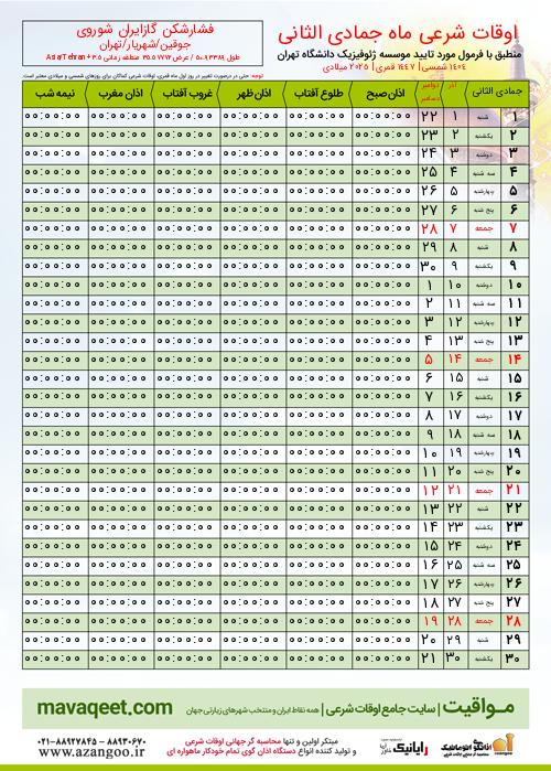 پیش نمایش فایل تصویری اوقات شرعی