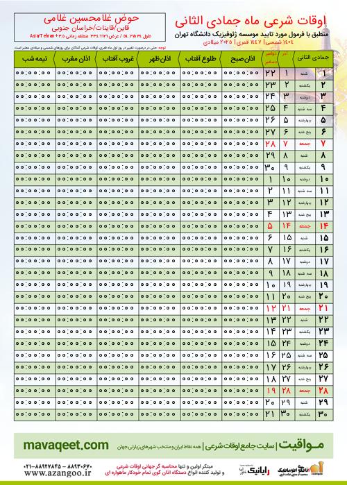 پیش نمایش فایل تصویری اوقات شرعی