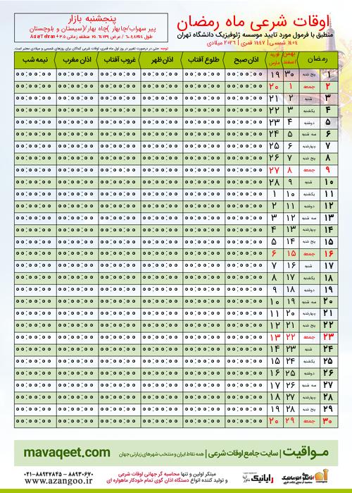 پیش نمایش فایل تصویری اوقات شرعی ماه رمضان پنجشنبه بازار