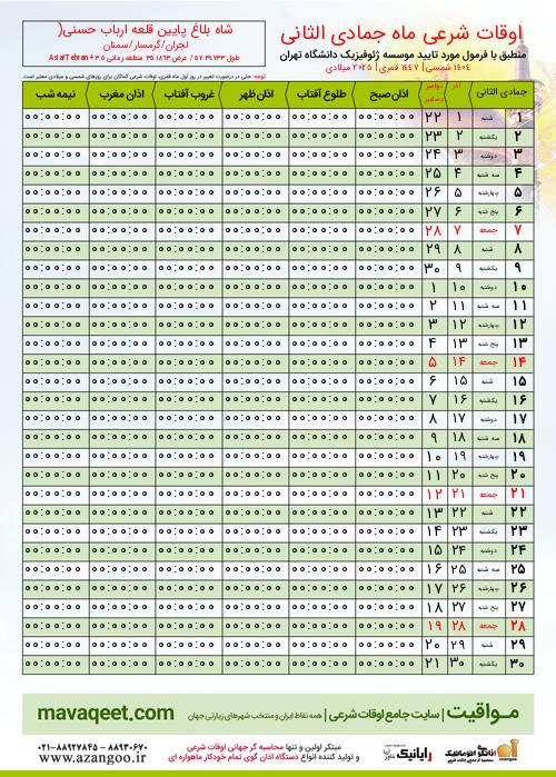 پیش نمایش فایل تصویری اوقات شرعی