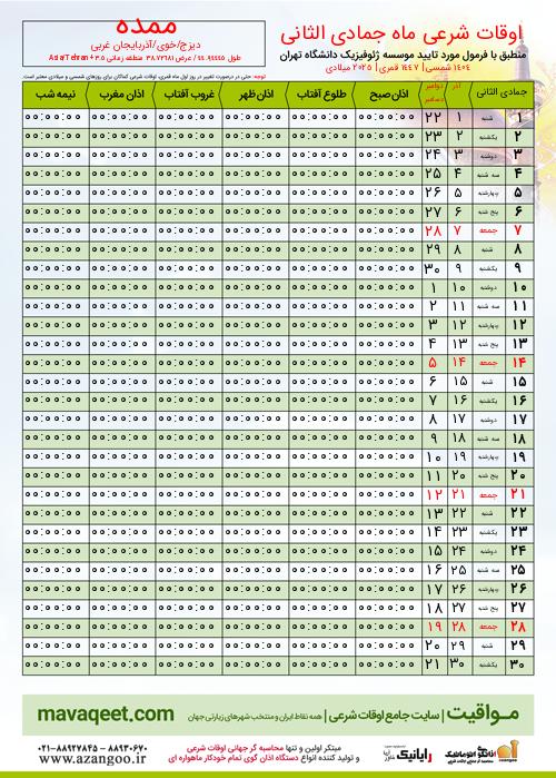 پیش نمایش فایل تصویری اوقات شرعی