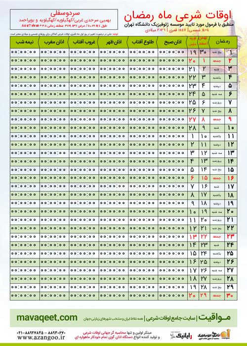 پیش نمایش فایل تصویری اوقات شرعی ماه رمضان سردوسفلی