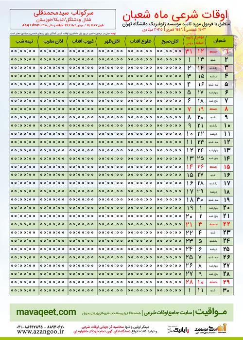 پیش نمایش فایل تصویری اوقات شرعی
