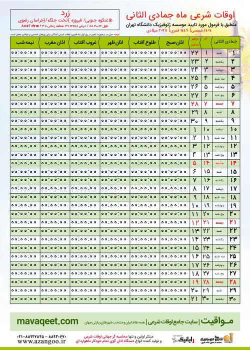 پیش نمایش فایل تصویری اوقات شرعی