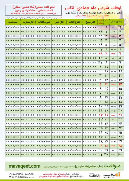 پیش نمایش فایل تصویری اوقات شرعی