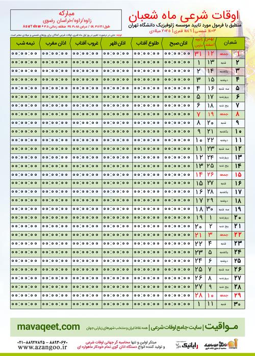 پیش نمایش فایل تصویری اوقات شرعی