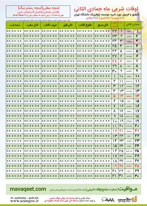 پیش نمایش فایل تصویری اوقات شرعی