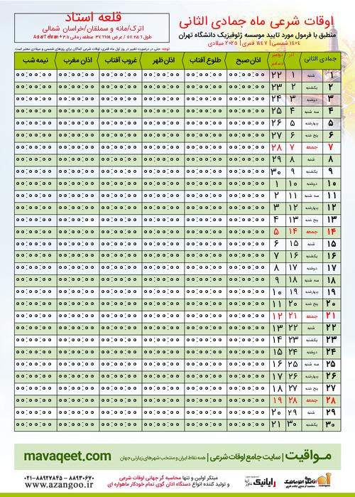 پیش نمایش فایل تصویری اوقات شرعی