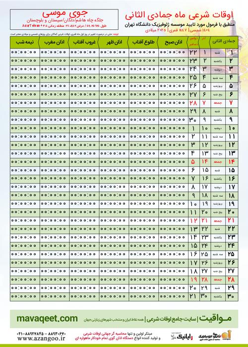 پیش نمایش فایل تصویری اوقات شرعی