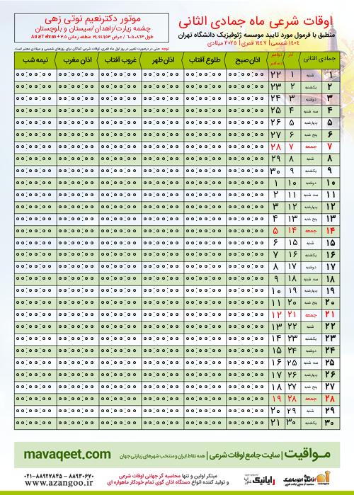 پیش نمایش فایل تصویری اوقات شرعی