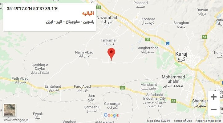 روستای اقبالیه بر روی نقشه