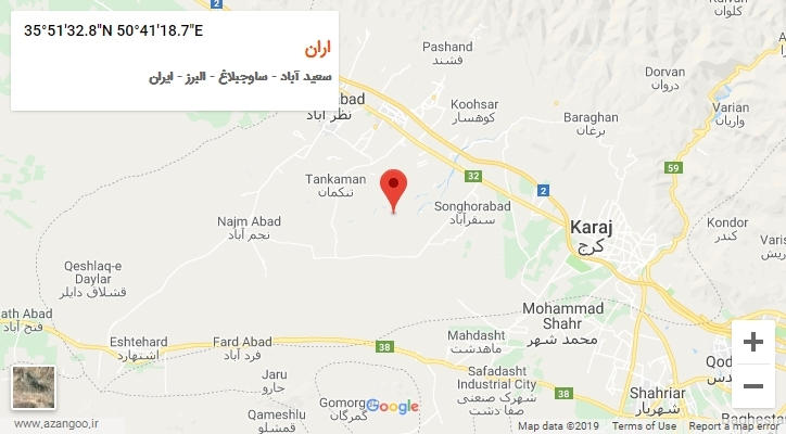 روستای اران بر روی نقشه