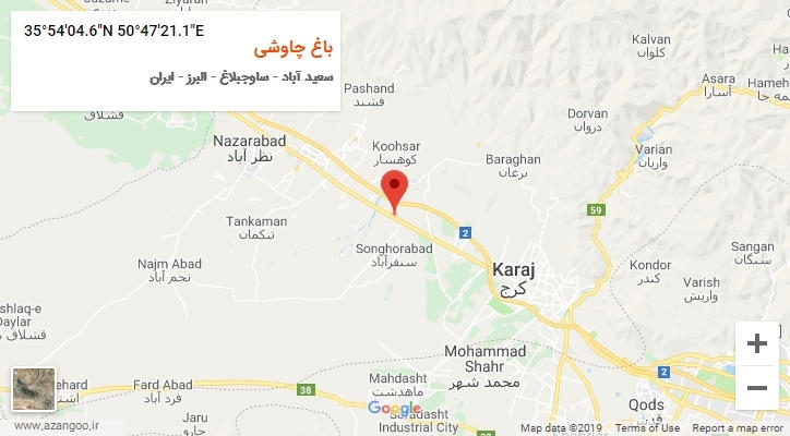 روستای باغ چاوشی بر روی نقشه