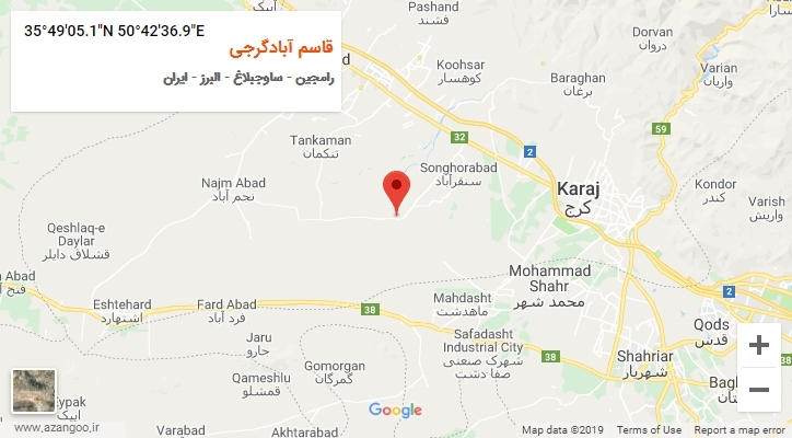 روستای قاسم آبادگرجی بر روی نقشه