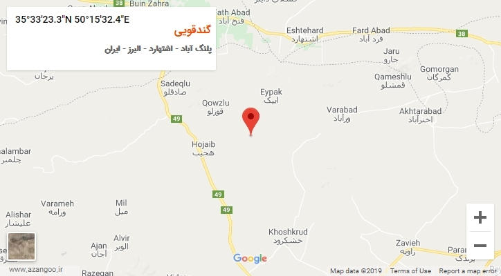 روستای گندقویی بر روی نقشه