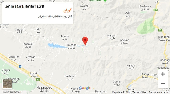 روستای گوران بر روی نقشه