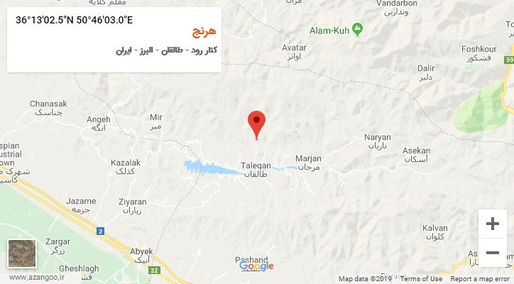 روستای هرنج بر روی نقشه