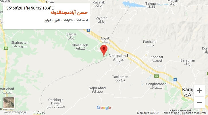 روستای حسن آبادمجدالدوله بر روی نقشه
