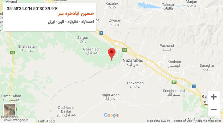 روستای حسین آبادخره سر بر روی نقشه