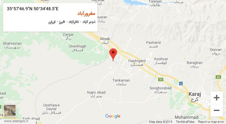 روستای مغرورآباد بر روی نقشه