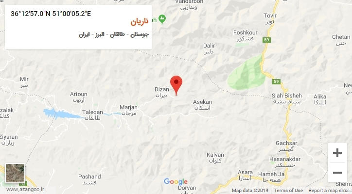 روستای ناریان بر روی نقشه