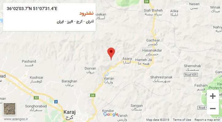 روستای نشترود بر روی نقشه