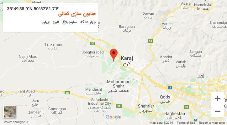 روستای صابون سازی کمالی بر روی نقشه