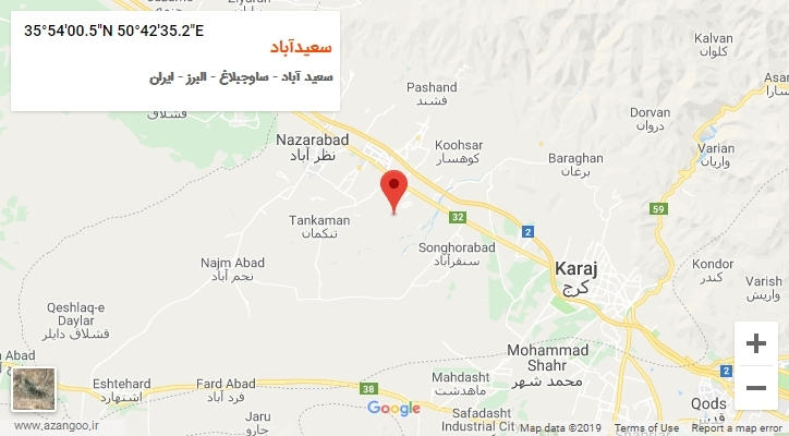 روستای سعیدآباد بر روی نقشه