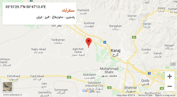 روستای سنقرآباد بر روی نقشه