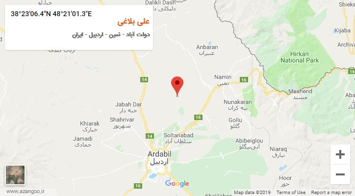 روستای علی بلاغی بر روی نقشه