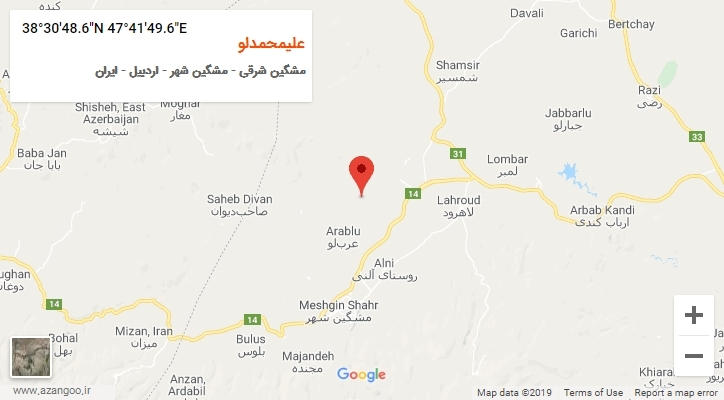 روستای علیمحمدلو بر روی نقشه