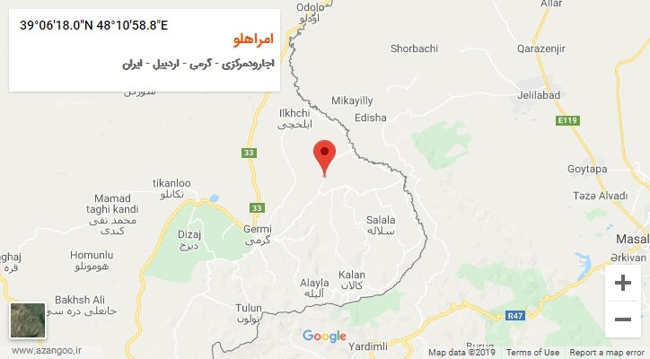 روستای امراهلو بر روی نقشه