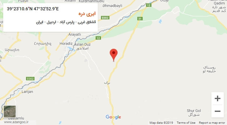 روستای ایری دره بر روی نقشه