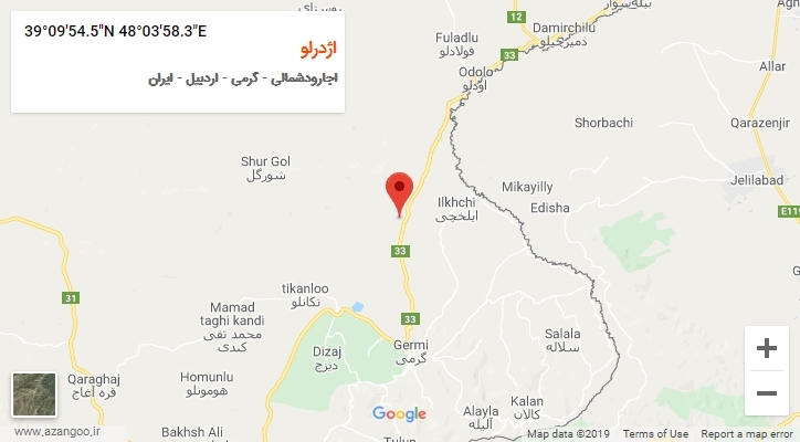 روستای اژدرلو بر روی نقشه