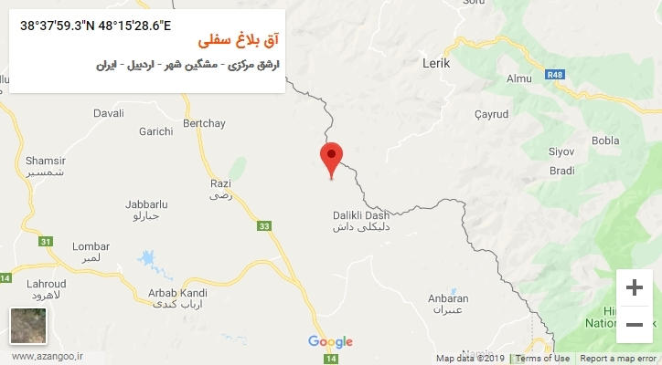 روستای آق بلاغ سفلی بر روی نقشه