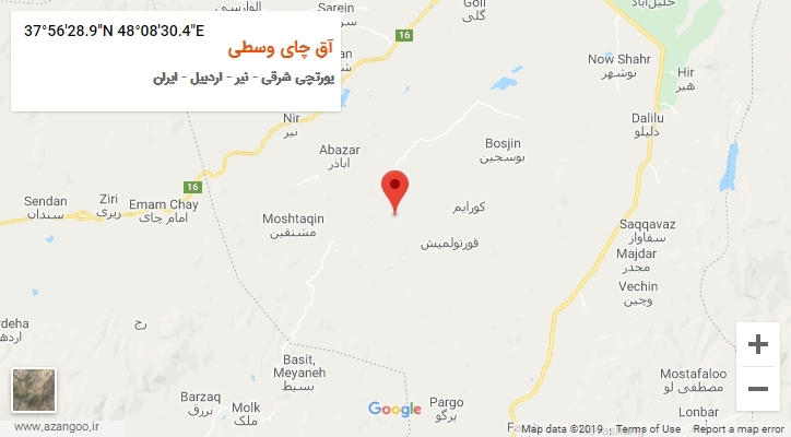 روستای آق چای وسطی بر روی نقشه