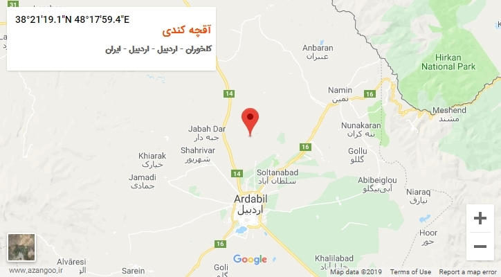 روستای آقچه کندی بر روی نقشه