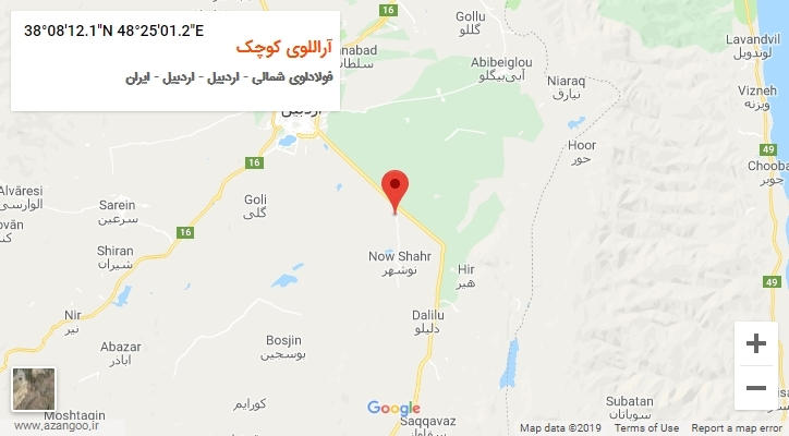 روستای آراللوی کوچک بر روی نقشه