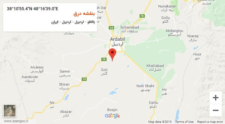 روستای بنفشه درق بر روی نقشه