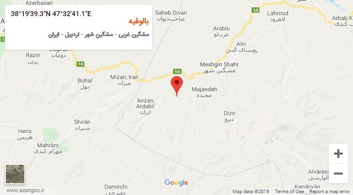 روستای بالوقیه بر روی نقشه