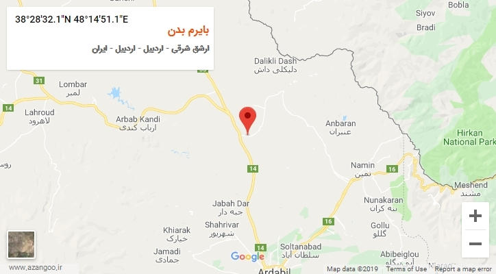 روستای بایرم بدن بر روی نقشه