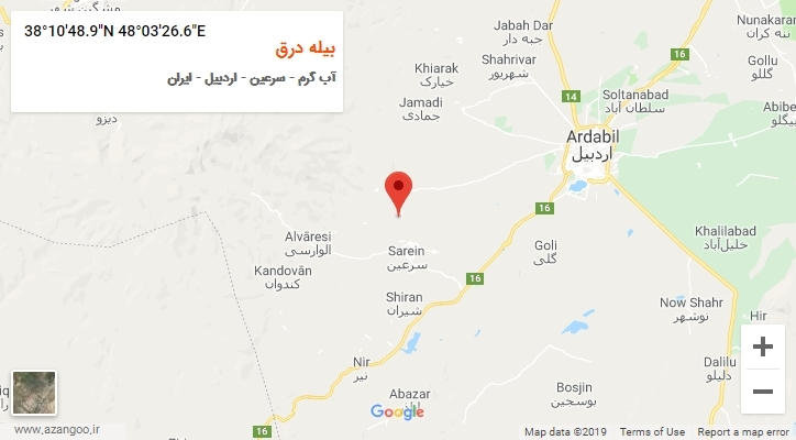 روستای بیله درق بر روی نقشه