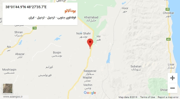 روستای بودآلالو بر روی نقشه
