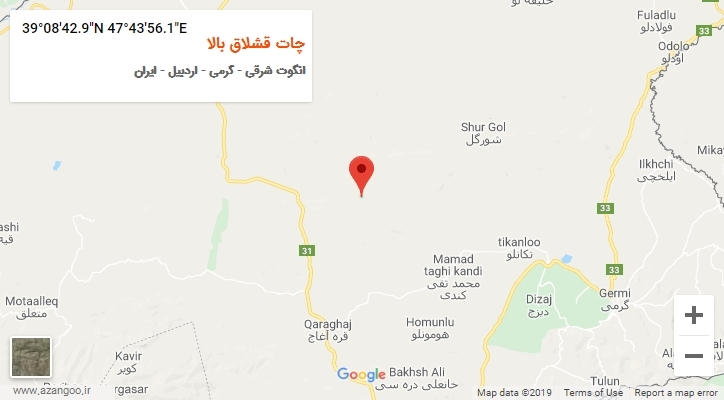 روستای چات قشلاق بالا بر روی نقشه