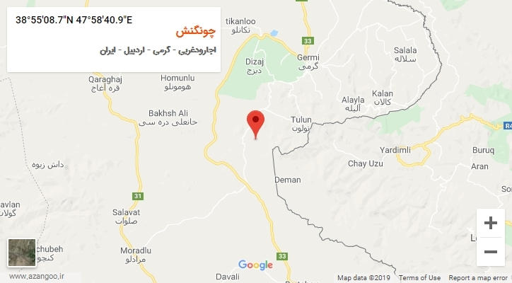 روستای چونگنش بر روی نقشه