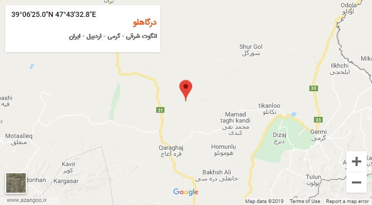 روستای درگاهلو بر روی نقشه