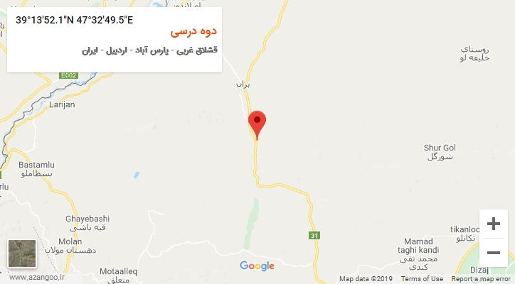 روستای دوه درسی بر روی نقشه