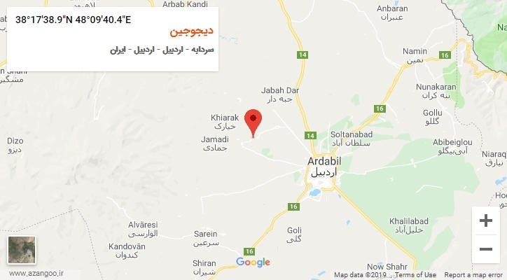 روستای دیجوجین بر روی نقشه