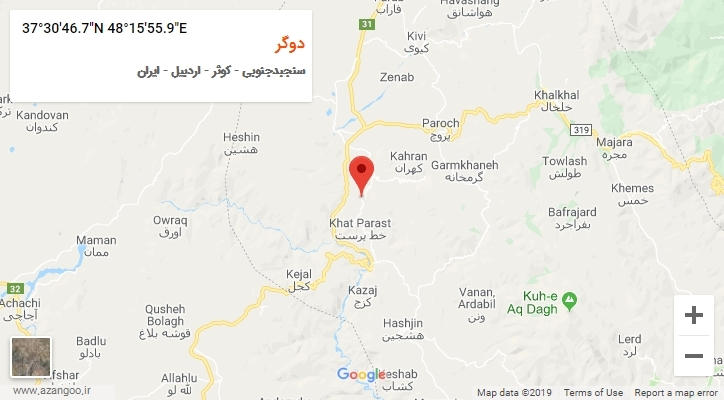 روستای دوگر بر روی نقشه